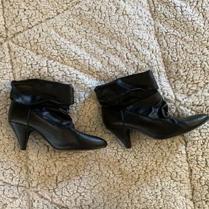 Slouchy black booties
